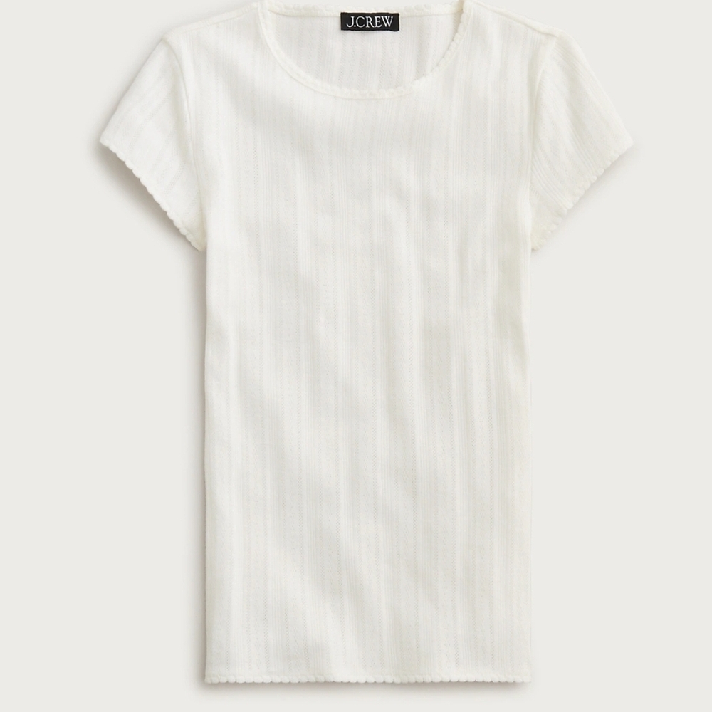 J.Crew  | Pointelle Top | SS Cream | XS | NWOT